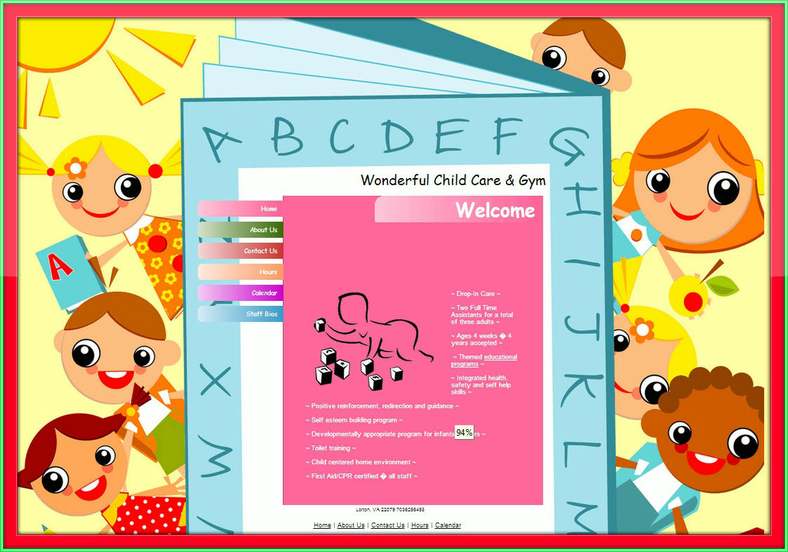 daycare website template